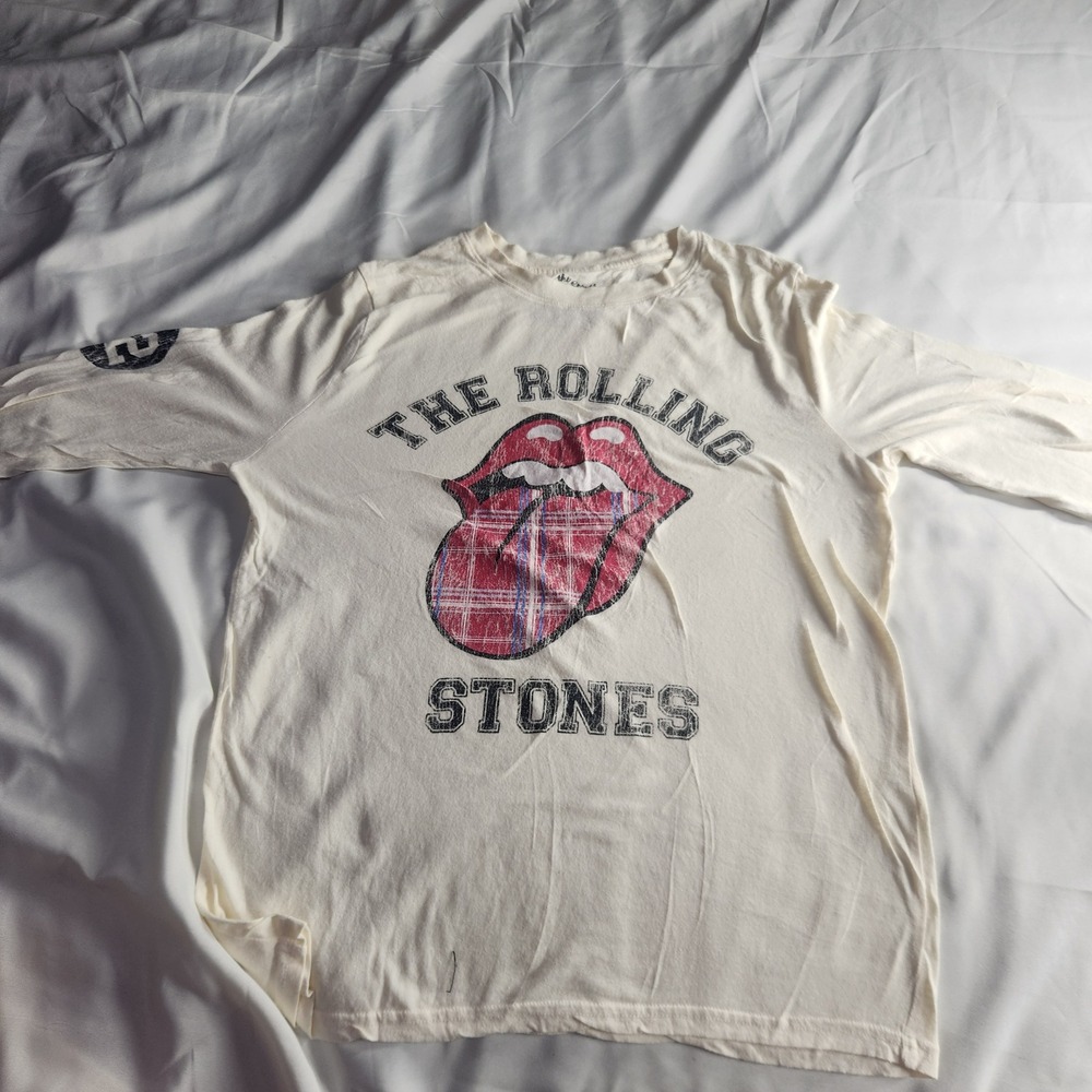 The Rolling Stones Long Sleeve T-Shirt Plaid Tongue Graphic XL